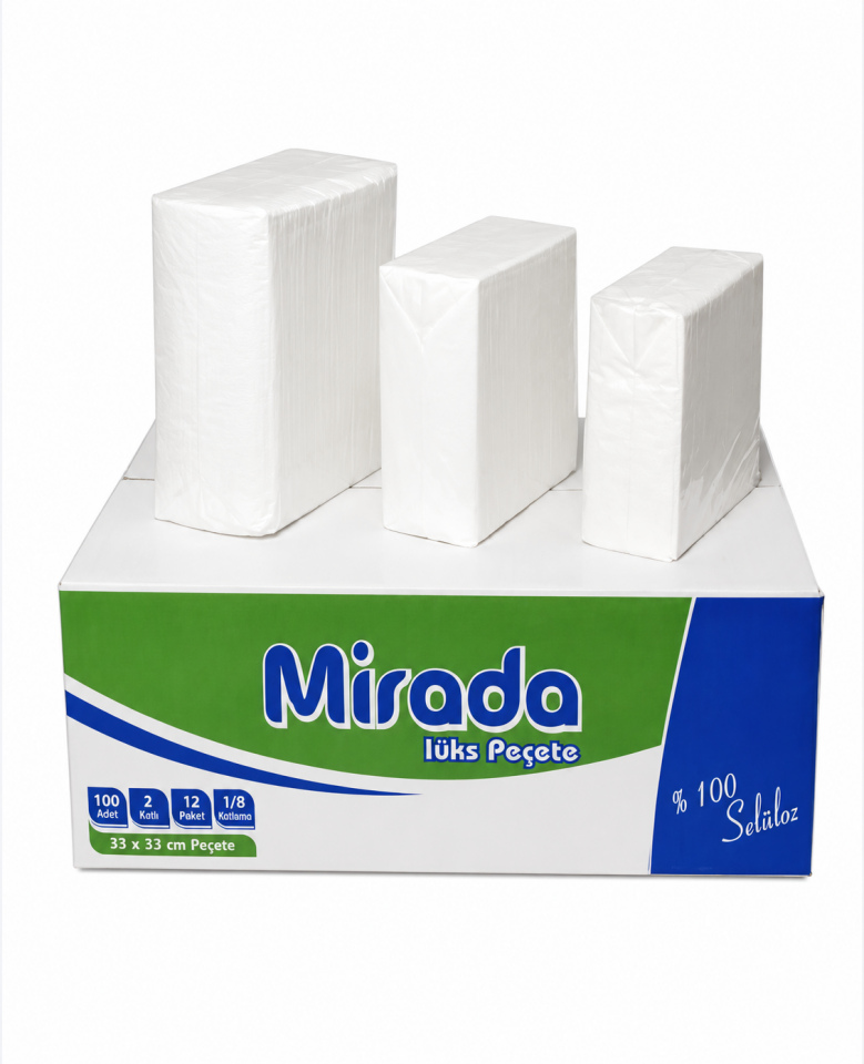 Mirada Garson Katlama Peçete 33x33 100'lü 12 paket